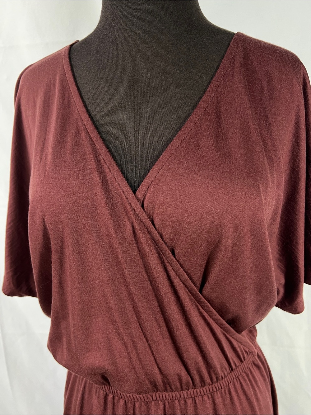 Wool& Brooklyn Reversible Dress - Large LONG - merino wool Redwood short sleeve - Picture 3 of 12
